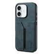 For iPhone 16 Denior D07 DV Elastic Card Slot PU Back Cover Phone Case(Blue) - iPhone 16 Cases by Denior | Online Shopping South Africa | PMC TechLife | Buy Now Pay Later Mobicred