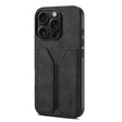 For iPhone 16 Pro Denior D07 DV Elastic Card Slot PU Back Cover Phone Case(Black) - iPhone 16 Pro Cases by Denior | Online Shopping South Africa | PMC TechLife | Buy Now Pay Later Mobicred