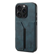 For iPhone 16 Pro Max Denior D07 DV Elastic Card Slot PU Back Cover Phone Case(Blue) - iPhone 16 Pro Max Cases by Denior | Online Shopping South Africa | PMC TechLife | Buy Now Pay Later Mobicred