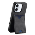 For iPhone 16 Denior D06 PU Back Cover Card Slot Holder Phone Case(Black) - iPhone 16 Cases by Denior | Online Shopping South Africa | PMC TechLife | Buy Now Pay Later Mobicred