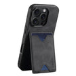 For iPhone 16 Pro Denior D06 PU Back Cover Card Slot Holder Phone Case(Black) - iPhone 16 Pro Cases by Denior | Online Shopping South Africa | PMC TechLife | Buy Now Pay Later Mobicred