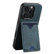 For iPhone 16 Pro Denior D06 PU Back Cover Card Slot Holder Phone Case(Blue) - iPhone 16 Pro Cases by Denior | Online Shopping South Africa | PMC TechLife | Buy Now Pay Later Mobicred
