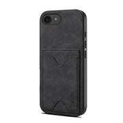 For iPhone 16e Denior D06 PU Back Cover Card Slot Holder Phone Case(Black)