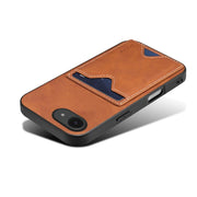 For iPhone 16e Denior D06 PU Back Cover Card Slot Holder Phone Case(Brown)