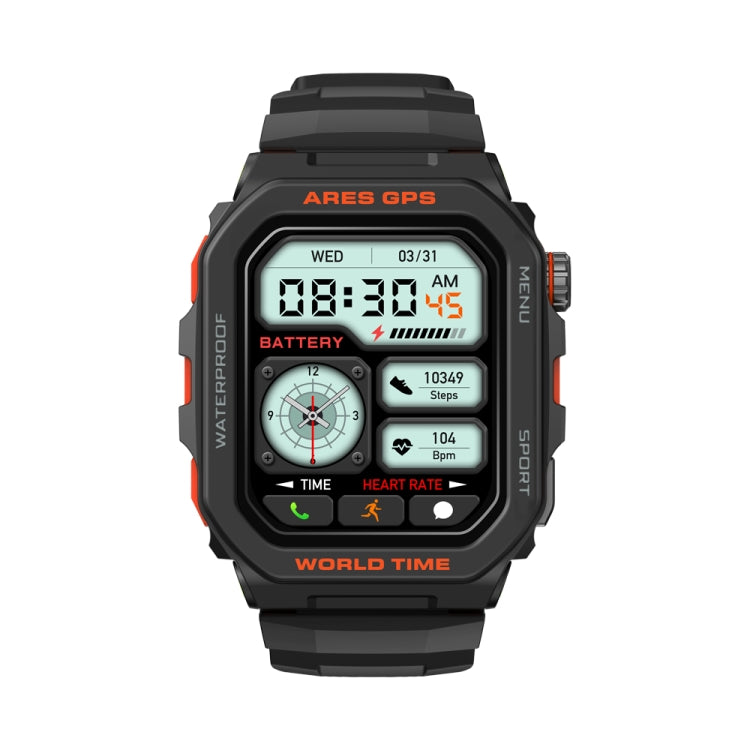 Zeblaze Ares GPS Rugged GPS Smart Watch, Support Heart Rate / Pulse Ox Blood Oxygen(Lava Black)