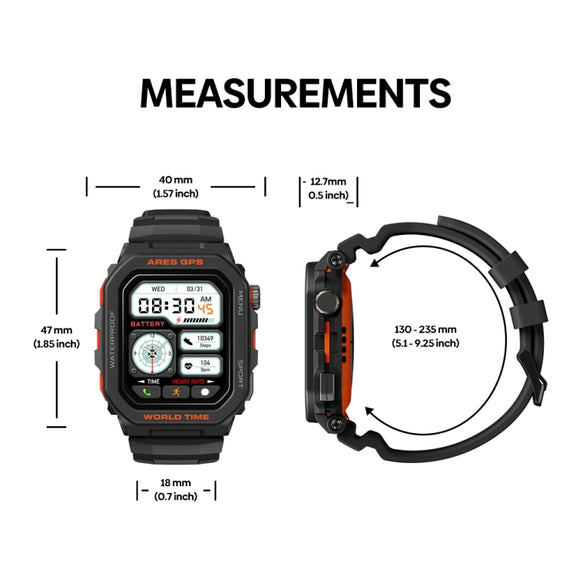 Zeblaze Ares GPS Rugged GPS Smart Watch, Support Heart Rate / Pulse Ox Blood Oxygen(Moon White)