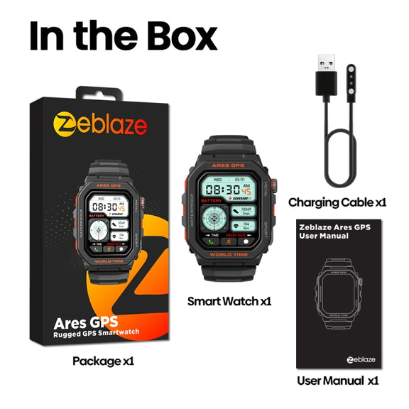 Zeblaze Ares GPS Rugged GPS Smart Watch, Support Heart Rate / Pulse Ox Blood Oxygen(Moon White)