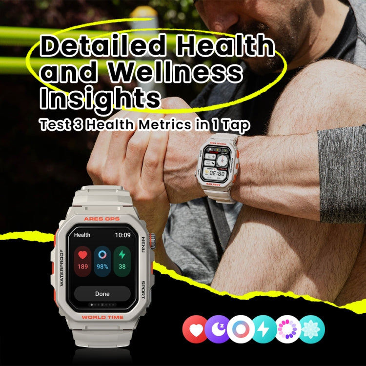 Zeblaze Ares GPS Rugged GPS Smart Watch, Support Heart Rate / Pulse Ox Blood Oxygen(Lava Black)