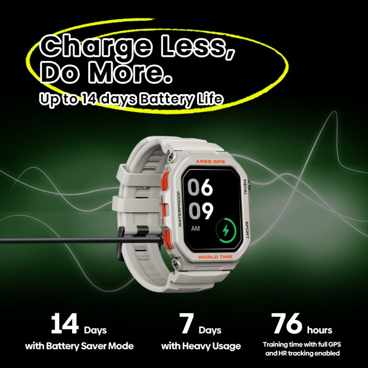 Zeblaze Ares GPS Rugged GPS Smart Watch, Support Heart Rate / Pulse Ox Blood Oxygen(Moon White)