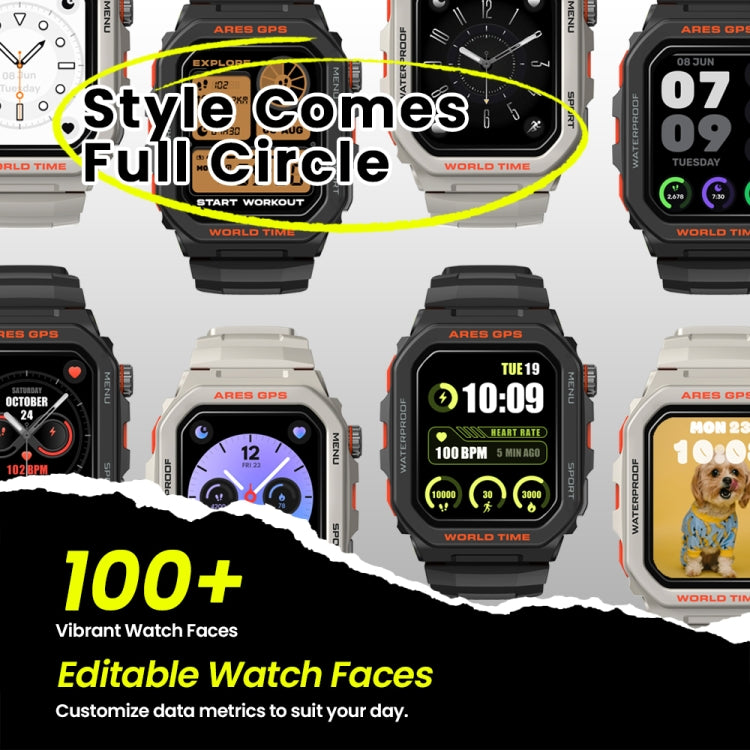 Zeblaze Ares GPS Rugged GPS Smart Watch, Support Heart Rate / Pulse Ox Blood Oxygen(Moon White)