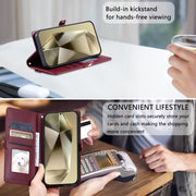 For Samsung Galaxy S25 5G Wallet Multi-card Slot Leather Phone Case with Lanyard(Wine Red)