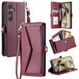 For Samsung Galaxy S25+ 5G Wallet Multi-card Slot Leather Phone Case with Lanyard(Wine Red) - Galaxy S25+ 5G Cases by PMC TechLife | Online Shopping South Africa | PMC TechLife | Buy Now Pay Later Mobicred