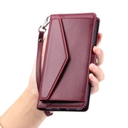For Samsung Galaxy S25+ 5G Wallet Multi-card Slot Leather Phone Case with Lanyard(Wine Red)