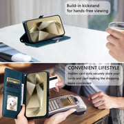 For Samsung Galaxy S25+ 5G Wallet Multi-card Slot Leather Phone Case with Lanyard(Green)
