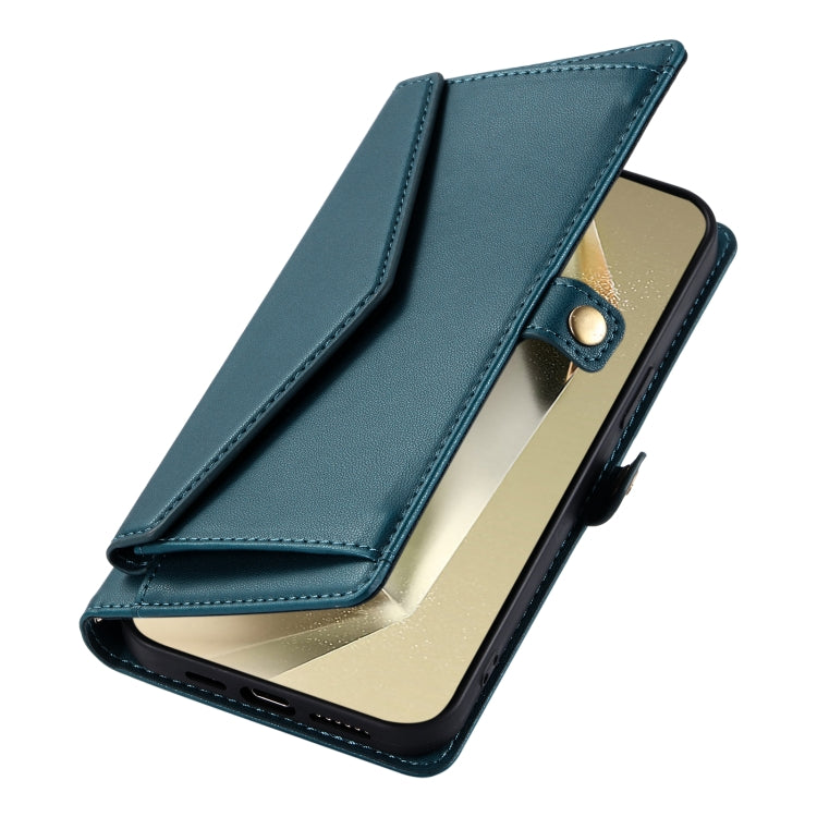 For Samsung Galaxy S25 Ultra 5G Wallet Multi-card Slot Leather Phone Case with Lanyard(Green)
