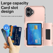 For iPhone 16 Card Slot Holder Phone Case(Light Green)