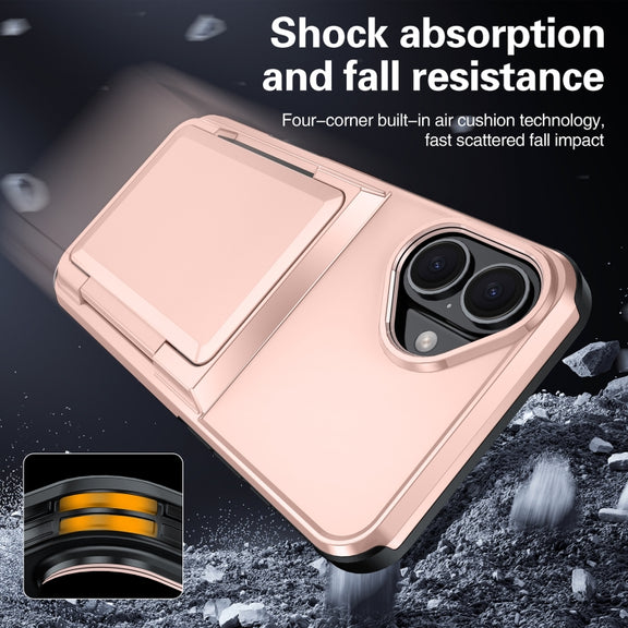 For iPhone 16 Card Slot Holder Phone Case(Light Green)