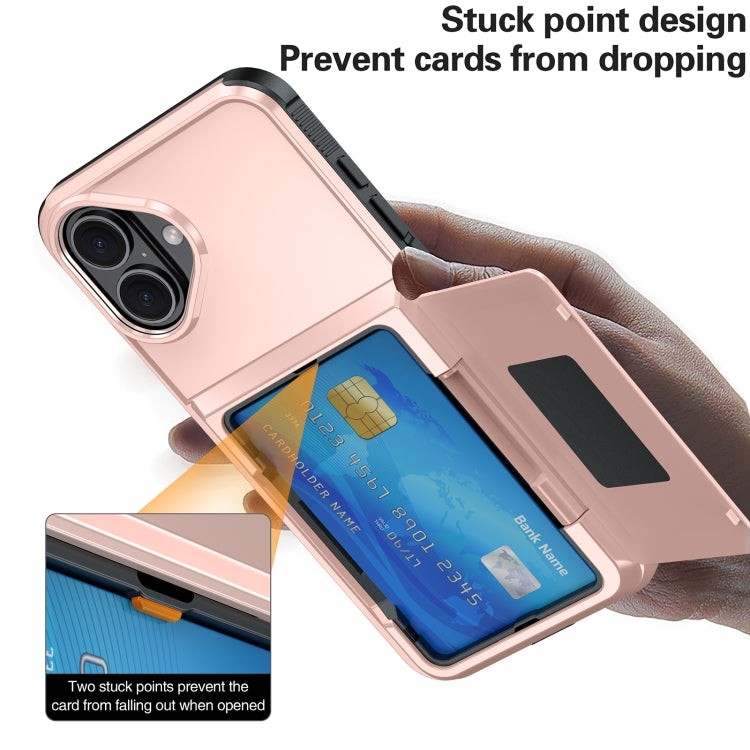 For iPhone 16 Card Slot Holder Phone Case(Light Green)