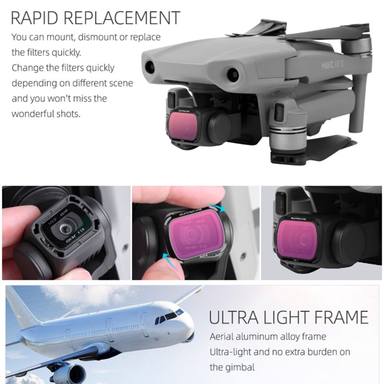Sunnylife AIR2-FI9281 For DJI Mavic Air 2 ND4 Coating Film Lens Filter