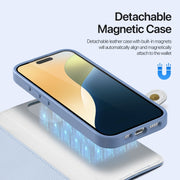 For iPhone 16 Pro DUX DUCIS Lawa Series 2 in 1 Wallet Zipper Detachable MagSafe Phone Case with Lanyard(Light Blue)
