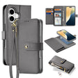For iPhone 16 DUX DUCIS Lawa Series 2 in 1 Wallet Zipper Detachable MagSafe Phone Case with Lanyard(Grey) - free shipping - PMC TechLife - Order now!