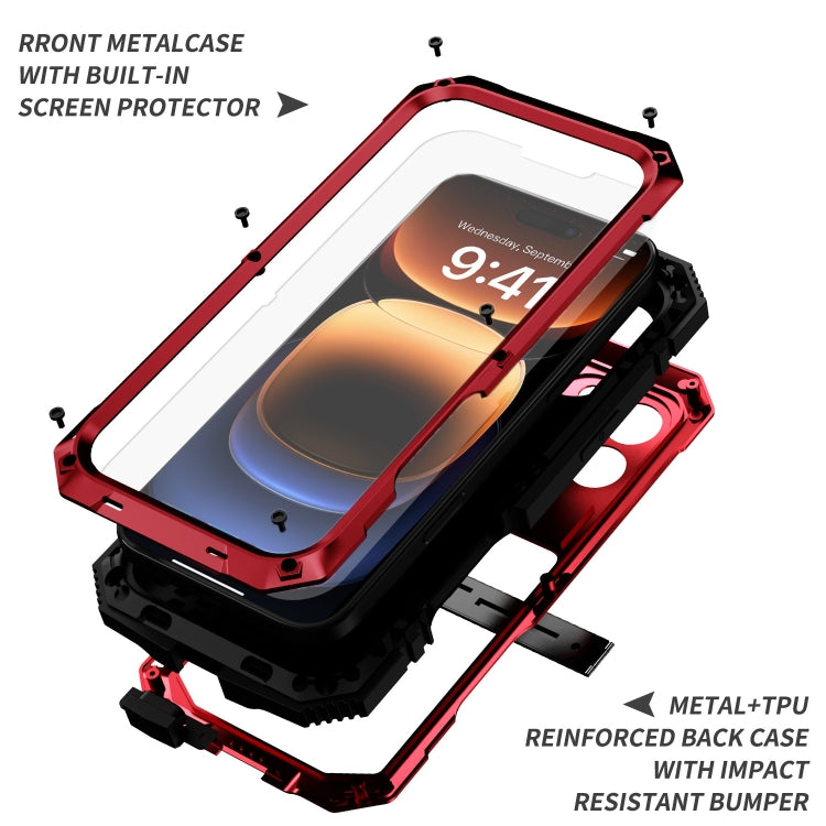 For iPhone 16 Pro Max R-JUST Life Water-resistant Dustproof Shockproof Phone Case(Red)