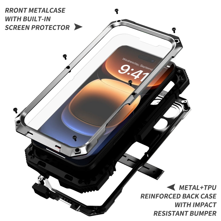 For iPhone 16 Pro Max R-JUST Life Water-resistant Dustproof Shockproof Phone Case(Silver)
