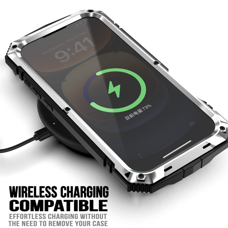 For iPhone 16 Pro Max R-JUST Life Water-resistant Dustproof Shockproof Phone Case(Silver)