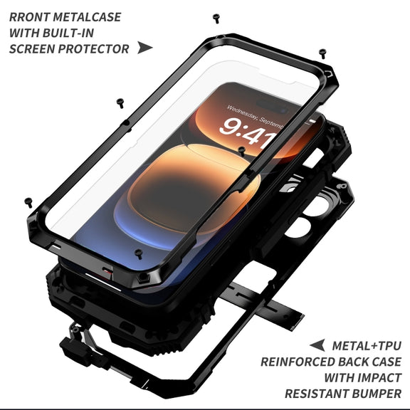 For iPhone 16 Pro R-JUST Life Water-resistant Dustproof Shockproof Phone Case(Black)