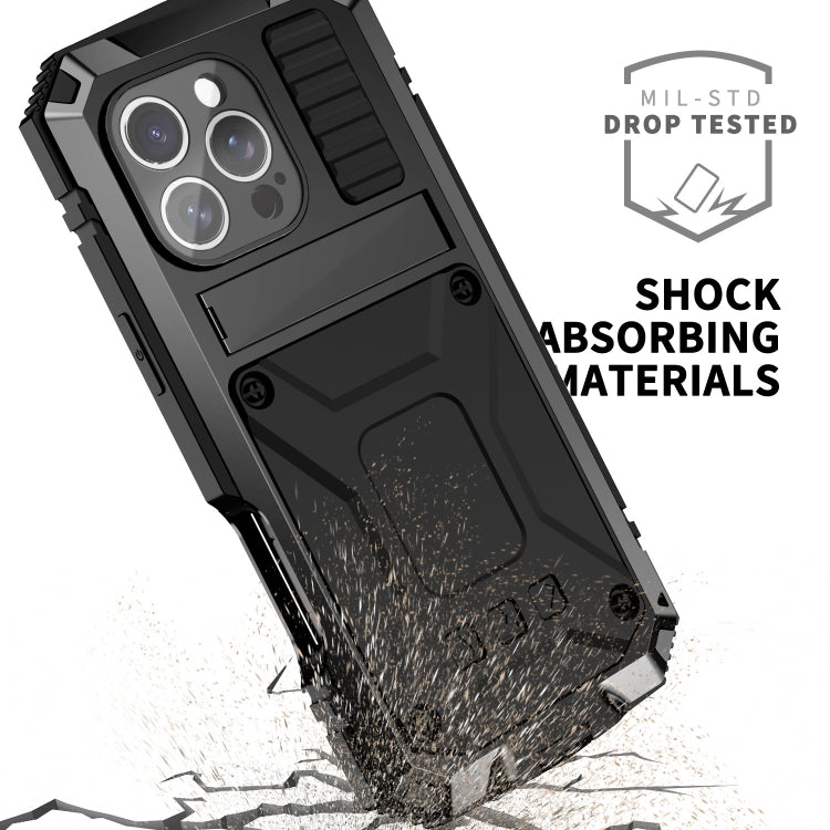 For iPhone 16 Pro R-JUST Life Water-resistant Dustproof Shockproof Phone Case(Black)