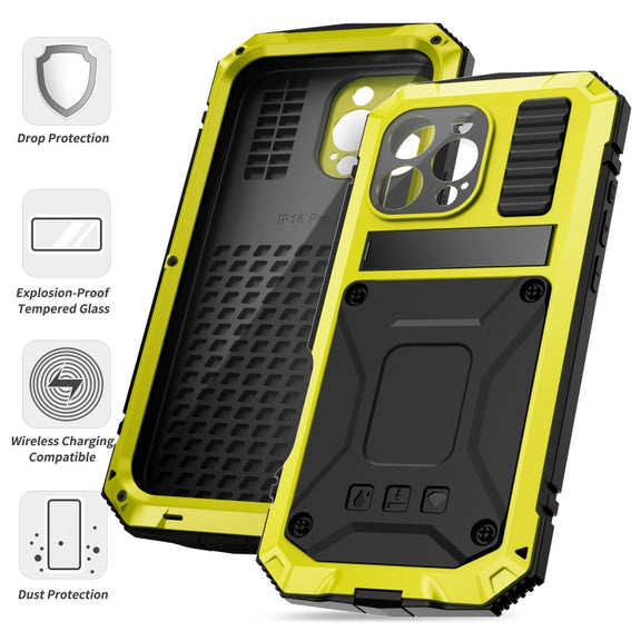 For iPhone 16 Pro R-JUST Life Water-resistant Dustproof Shockproof Phone Case(Yellow)