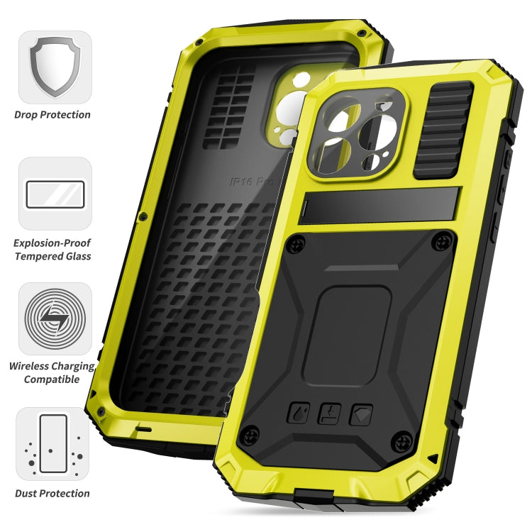 For iPhone 16 Pro R-JUST Life Water-resistant Dustproof Shockproof Phone Case(Yellow)