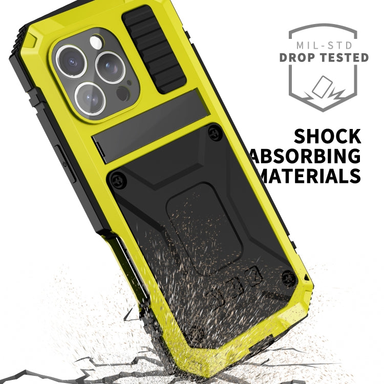 For iPhone 16 Pro R-JUST Life Water-resistant Dustproof Shockproof Phone Case(Yellow)