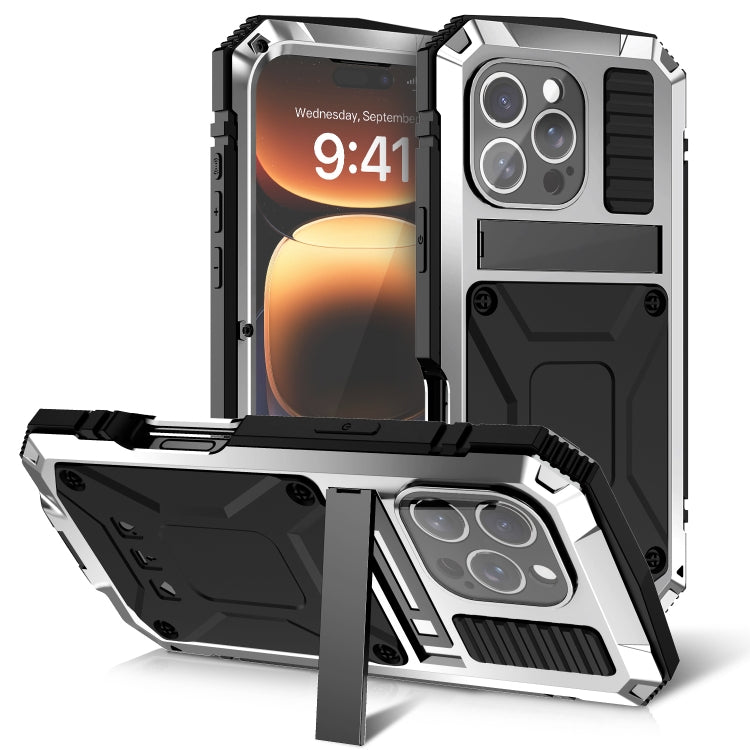 For iPhone 16 Pro R-JUST Life Water-resistant Dustproof Shockproof Phone Case(Silver)