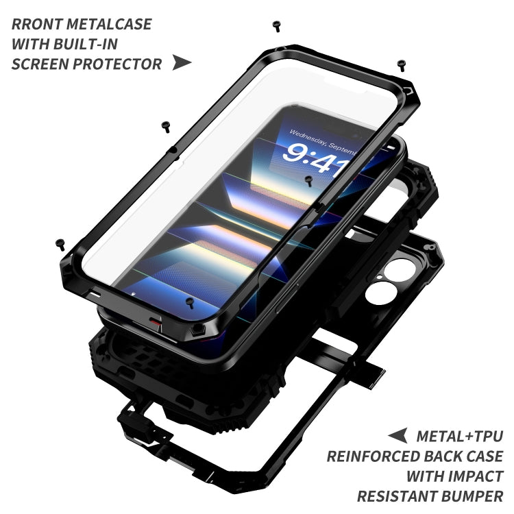 For iPhone 16 Plus R-JUST Life Water-resistant Dustproof Shockproof Phone Case(Black)