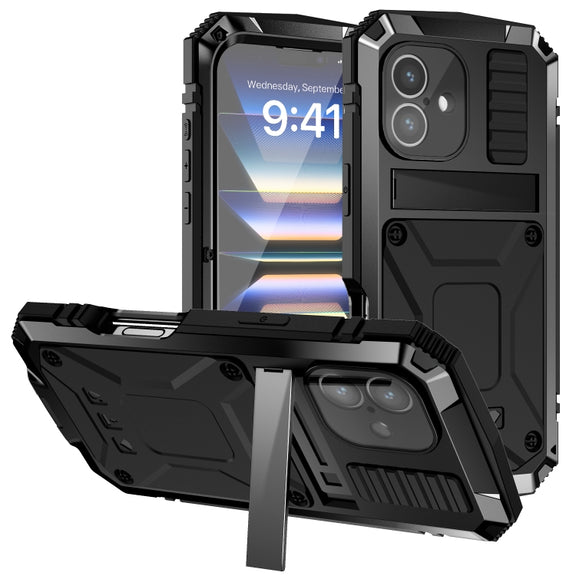 For iPhone 16 Plus R-JUST Life Water-resistant Dustproof Shockproof Phone Case(Black)