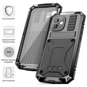 For iPhone 16 Plus R-JUST Life Water-resistant Dustproof Shockproof Phone Case(Black)