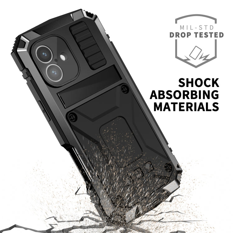 For iPhone 16 Plus R-JUST Life Water-resistant Dustproof Shockproof Phone Case(Black)