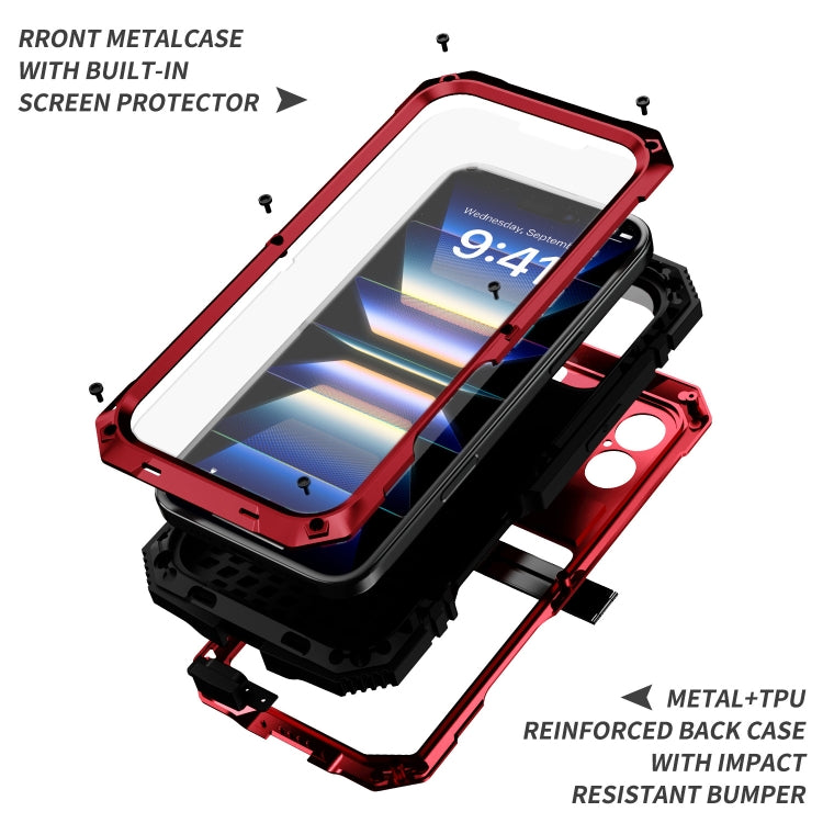 For iPhone 16 Plus R-JUST Life Water-resistant Dustproof Shockproof Phone Case(Red)