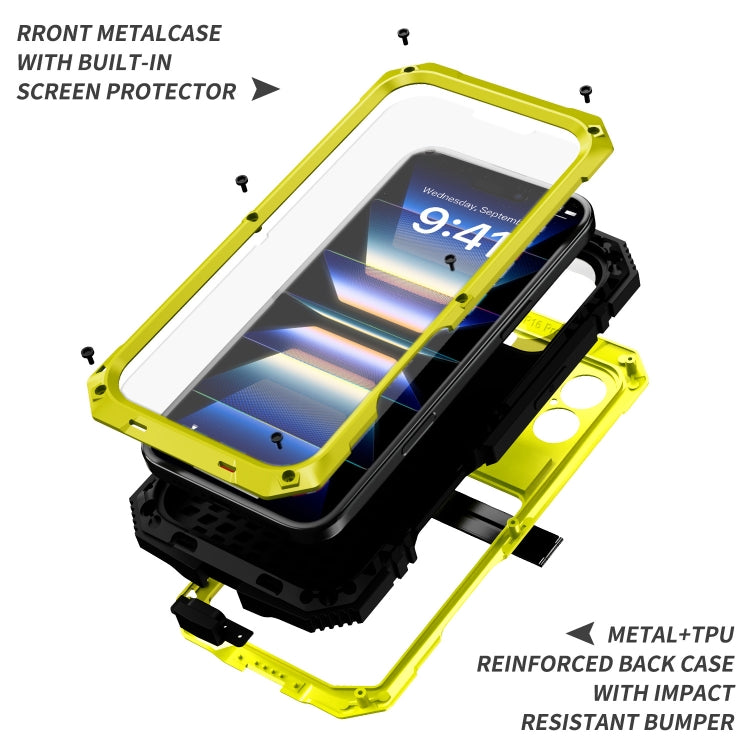 For iPhone 16 Plus R-JUST Life Water-resistant Dustproof Shockproof Phone Case(Yellow)