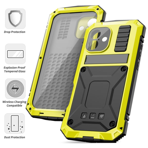 For iPhone 16 Plus R-JUST Life Water-resistant Dustproof Shockproof Phone Case(Yellow)