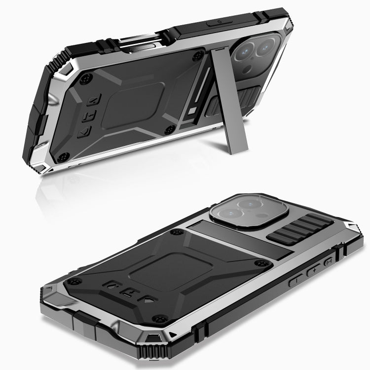 For iPhone 16 Plus R-JUST Life Water-resistant Dustproof Shockproof Phone Case(Silver)