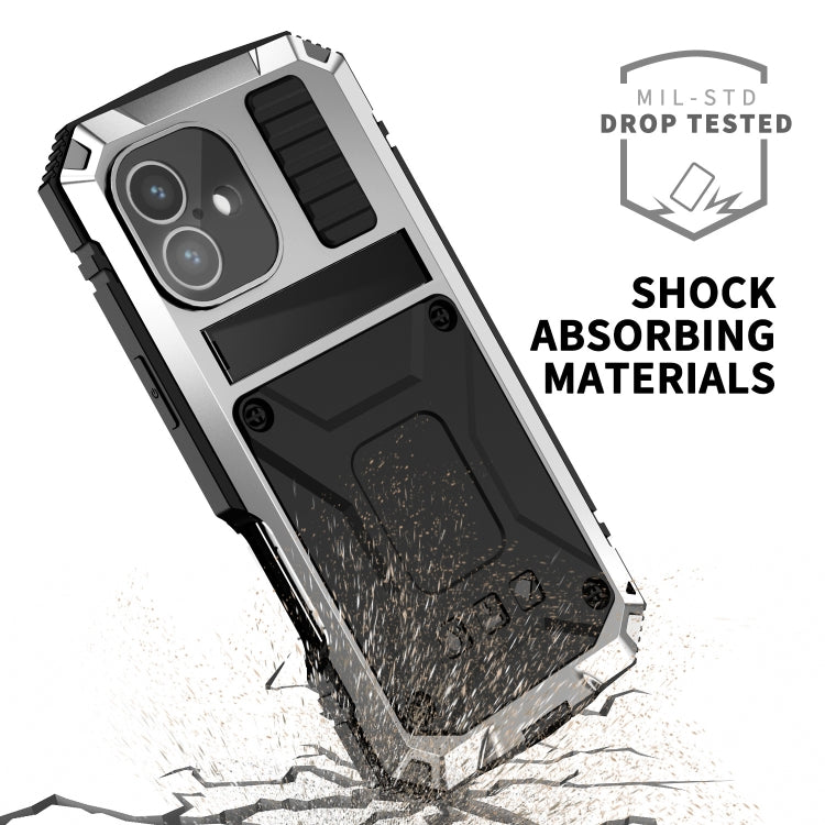 For iPhone 16 Plus R-JUST Life Water-resistant Dustproof Shockproof Phone Case(Silver)
