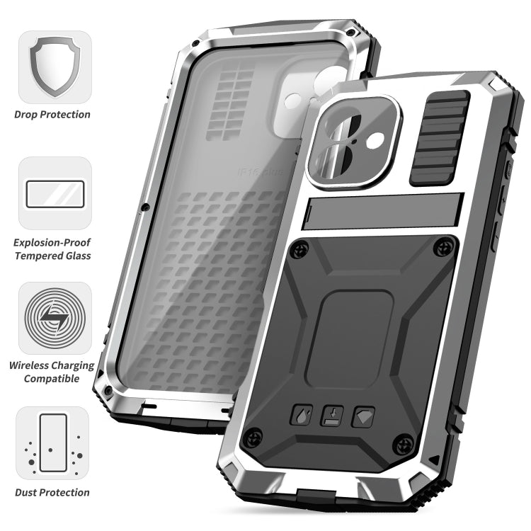 For iPhone 16 R-JUST Life Water-resistant Dustproof Shockproof Phone Case(Silver)