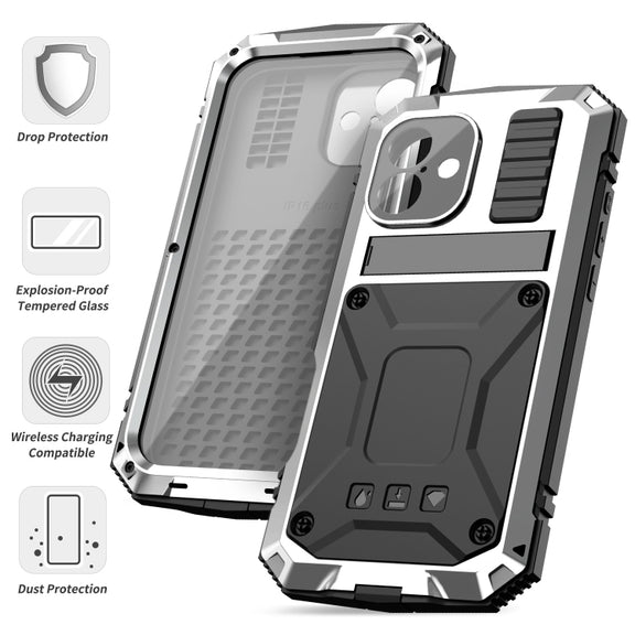 For iPhone 16 R-JUST Life Water-resistant Dustproof Shockproof Phone Case(Silver)