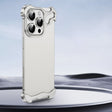 For iPhone 16 Pro Max Frameless Metal Corner Pad Phone Case with Lens Film(Silver) - iPhone 16 Pro Max Cases by PMC TechLife | Online Shopping South Africa | PMC TechLife | Buy Now Pay Later Mobicred
