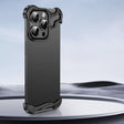 For iPhone 16 Pro Max Frameless Metal Corner Pad Phone Case with Lens Film(Black) - iPhone 16 Pro Max Cases by PMC TechLife | Online Shopping South Africa | PMC TechLife | Buy Now Pay Later Mobicred