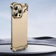 For iPhone 16 Pro Frameless Metal Corner Pad Phone Case with Lens Film(Gold) - iPhone 16 Pro Cases by PMC TechLife | Online Shopping South Africa | PMC TechLife | Buy Now Pay Later Mobicred