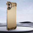 For iPhone 16 Plus Frameless Metal Corner Pad Phone Case with Lens Film(Gold) - free shipping - PMC TechLife - Order now!