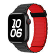 For Apple Watch SE 2023 44mm Tri-beads Magnetic Hoop Silicone Watch Band(Black Red) - free shipping - PMc TechLife - Order now!